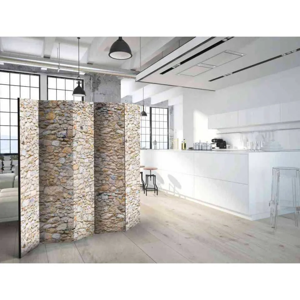 Mauer Optik Trennwand bedruckt - Pulau