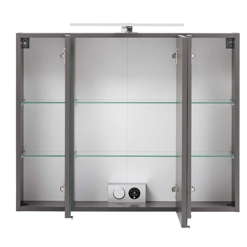 Möbel fürs Badezimmer in Dunkelgrau - Natarivos (dreiteilig)