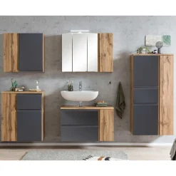 Möbel Kombination fürs Bad zweifarbig - Jambi (fünfteilig)