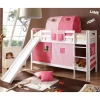 Mädchen Rutsche Stockbett in Weiß Rosa Pink - Telvo