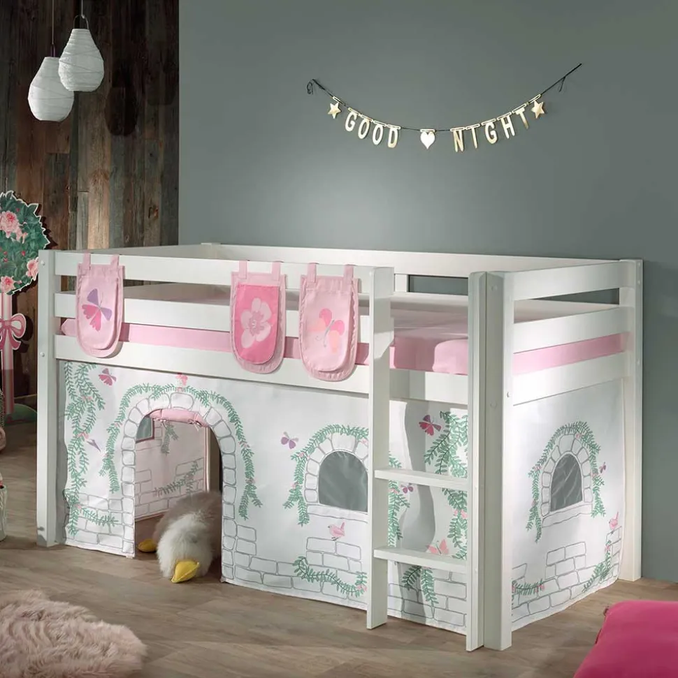 Mädchen Spielbett in Weiß - Stephanie