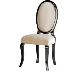 Medaillonstuhl in Beige und Schwarz - Rasita