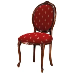 Medaillonstuhl in Rot mit Ornament-Muster - Lactatas