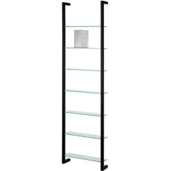 Medien Wand Regal mit 7 Glasböden - Clobia I