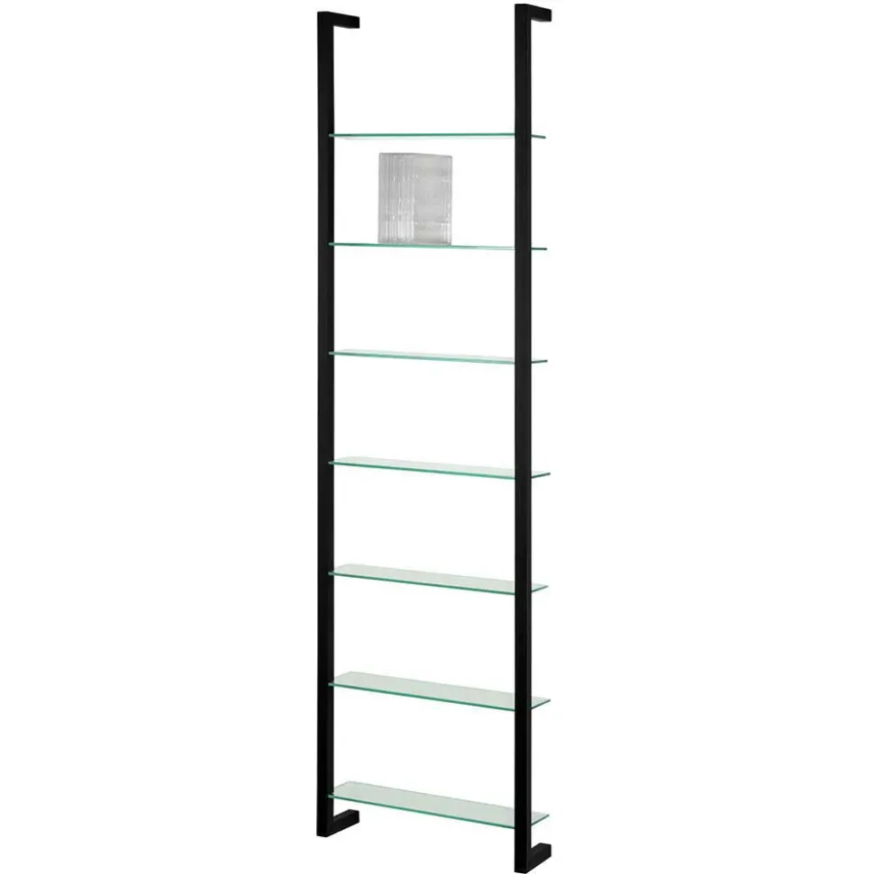 Medien Wand Regal mit 7 Glasböden - Clobia I