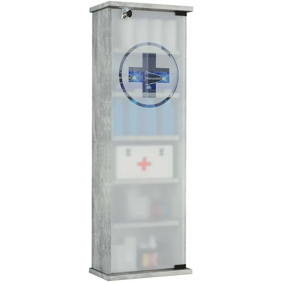 Medizinschrank in Betonoptik abschließbar - Woba