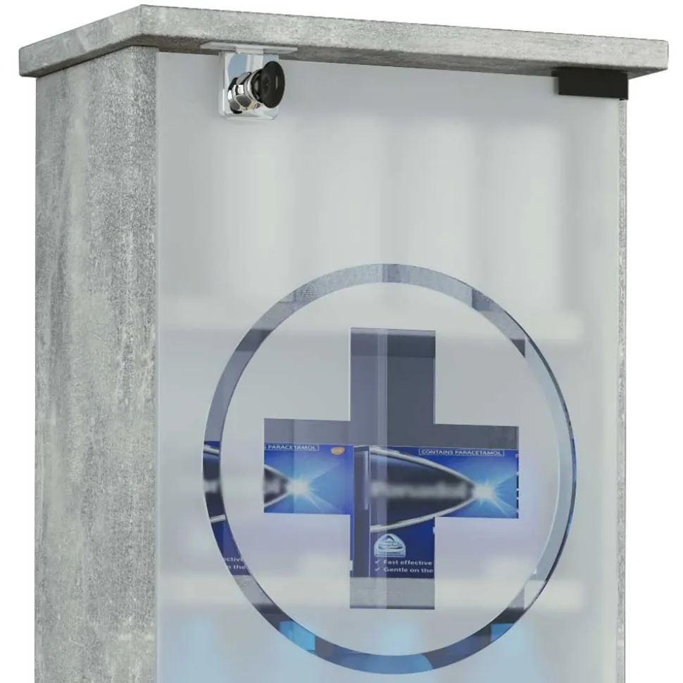 Medizinschrank in Betonoptik abschließbar - Woba