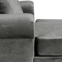 Mega Wohnzimmersessel in Grau Samtvelours - Jusic