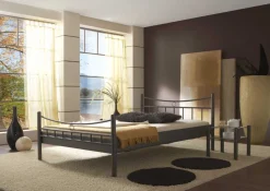 Metall Bett Rosanna in Dunkelgrau