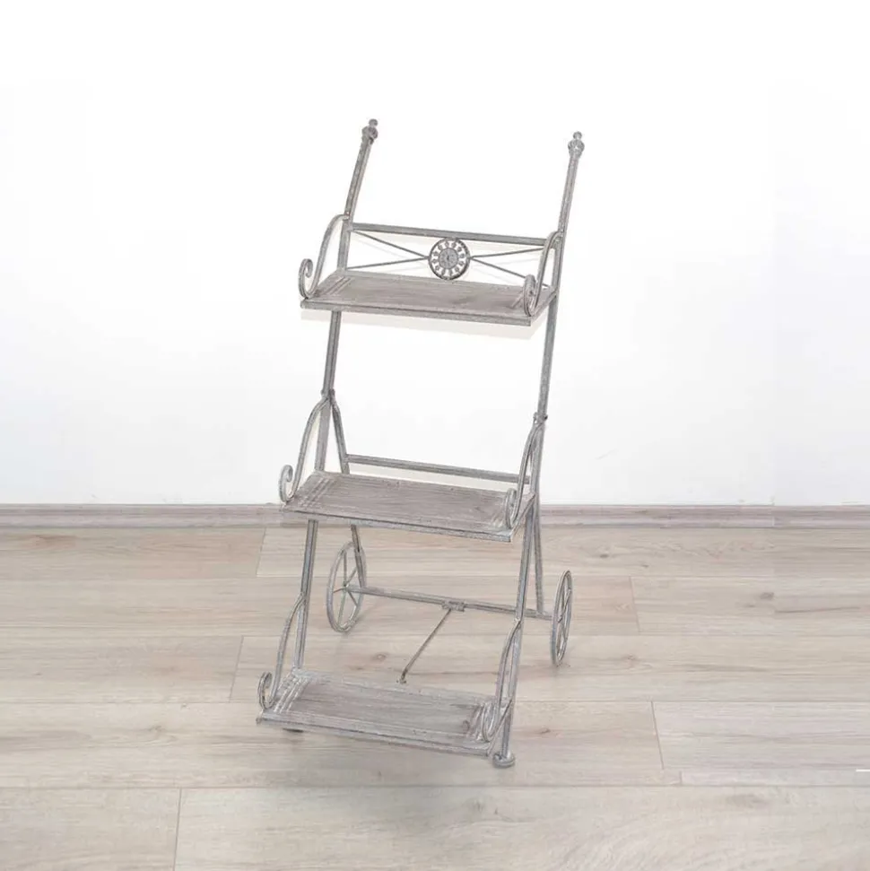 Metall Blumenständer Landhaus Jillma in Grau