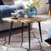 Metall Couchtisch mit Alu Platte im Baumscheiben Design - Lavetras