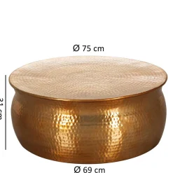 Metall Design Sofatisch in Gold - Lucios