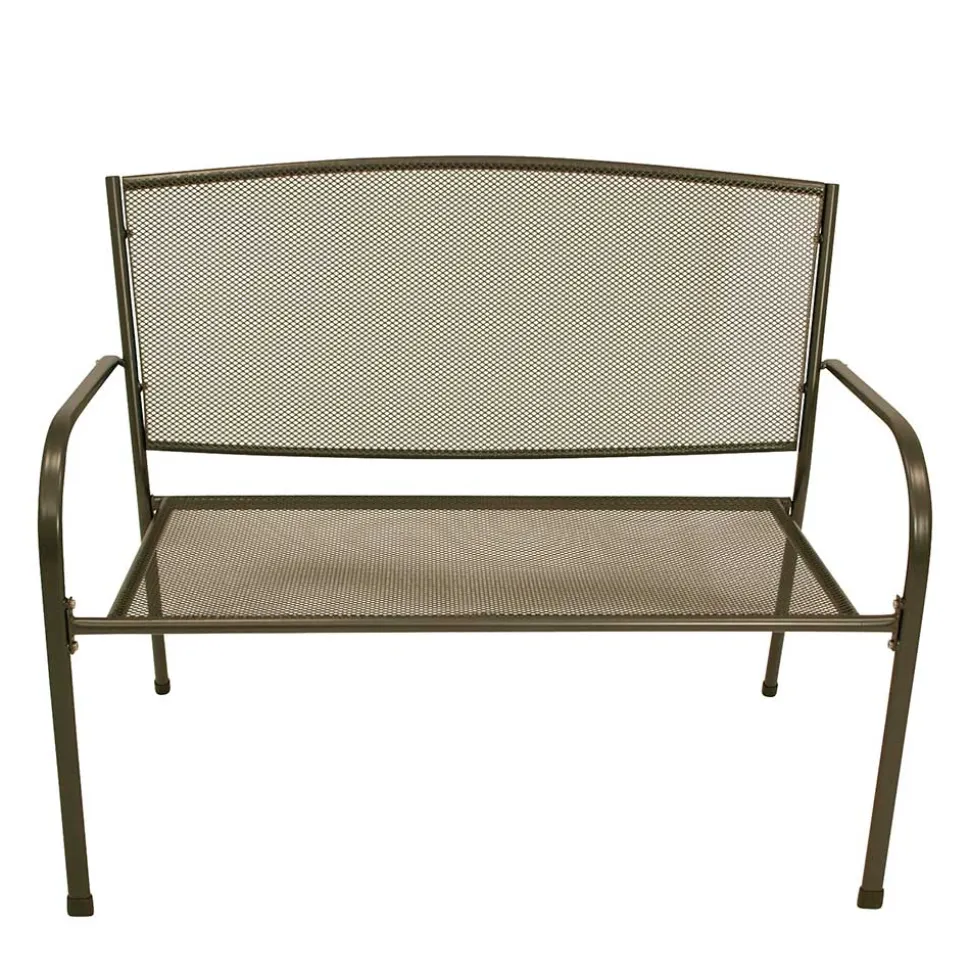 Metall Gartenbank in Dunkelgrau - Labelsio