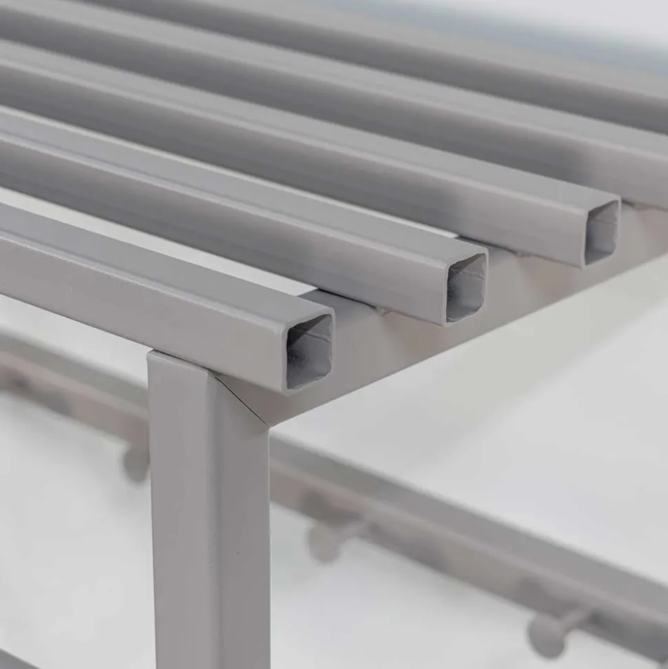 Metall Hängegarderobe in Taupe - Solca