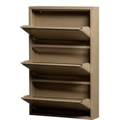 Metall Schuhschrank in Beige - Izzymo