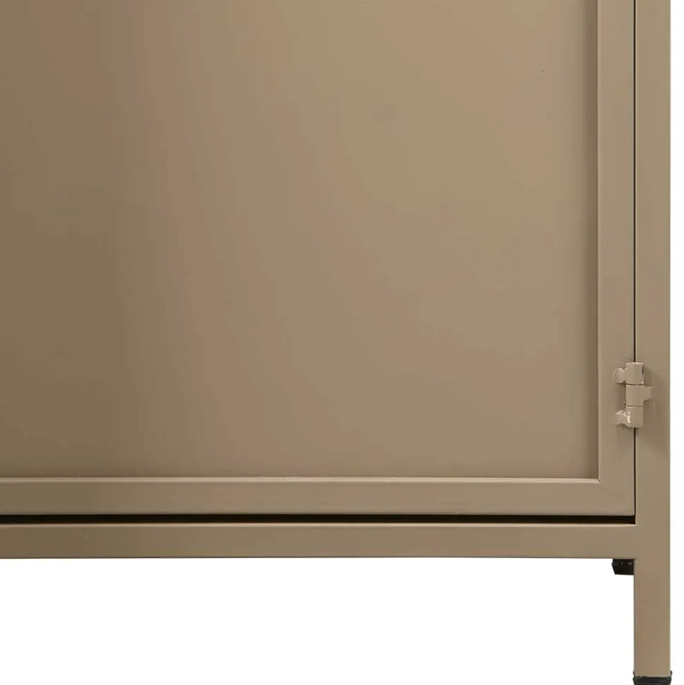 Metall Vitrinenschrank in Khaki - Gabadoza