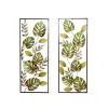 Metall Wandbilder mit Dschungel Blatt Motiv Droad je 35x91x4 cm (2er Set)