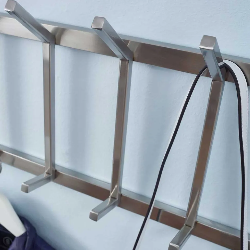 Metall Wandgarderobe in Silber - Rading