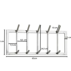 Metall Wandgarderobe in Silber - Rading