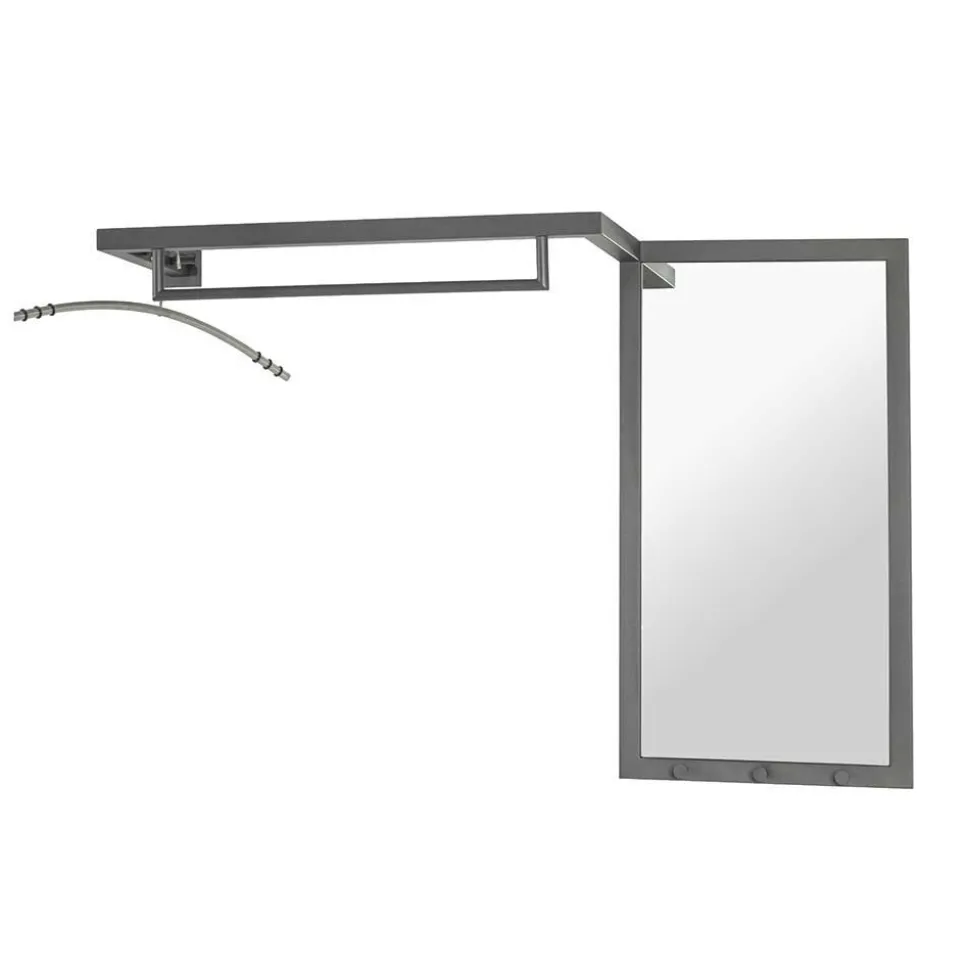 Metall Wandgarderobe mit Spiegel - Saguni