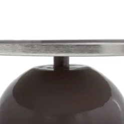 Metall-Beistelltisch in Grau und Silber - Halkan