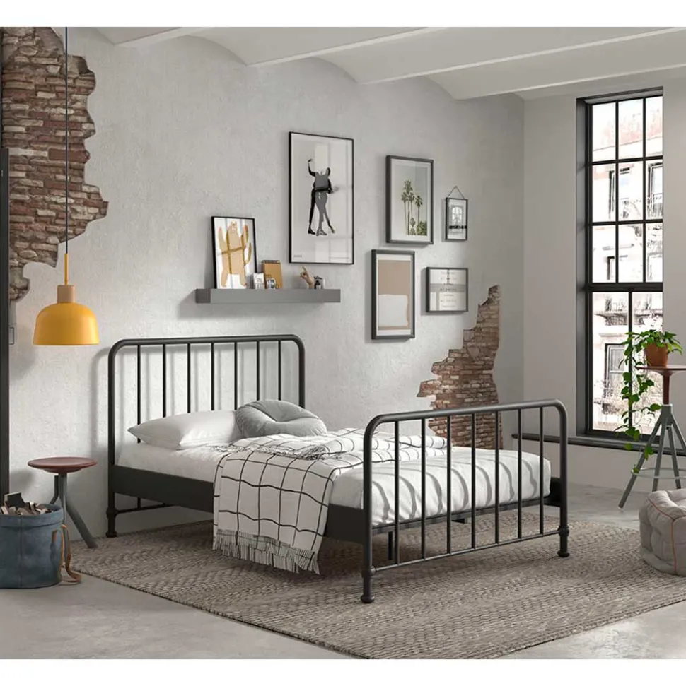 Metallbett mit Gitter-Kopf- und Fußteil - Auricos