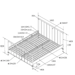 Metallbett mit Gitter-Kopf- und Fußteil - Auricos
