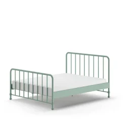Metallbett mit Kopf- und Fußteil in Graugrün - Lisdonna