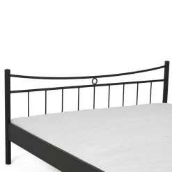 Metall-Doppelbett Looks in Schwarz (dreiteilig)