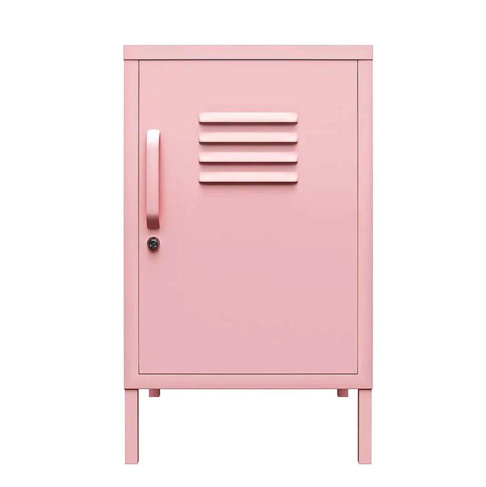 Metall-Kommode mit Tür in Rosa - Asbell
