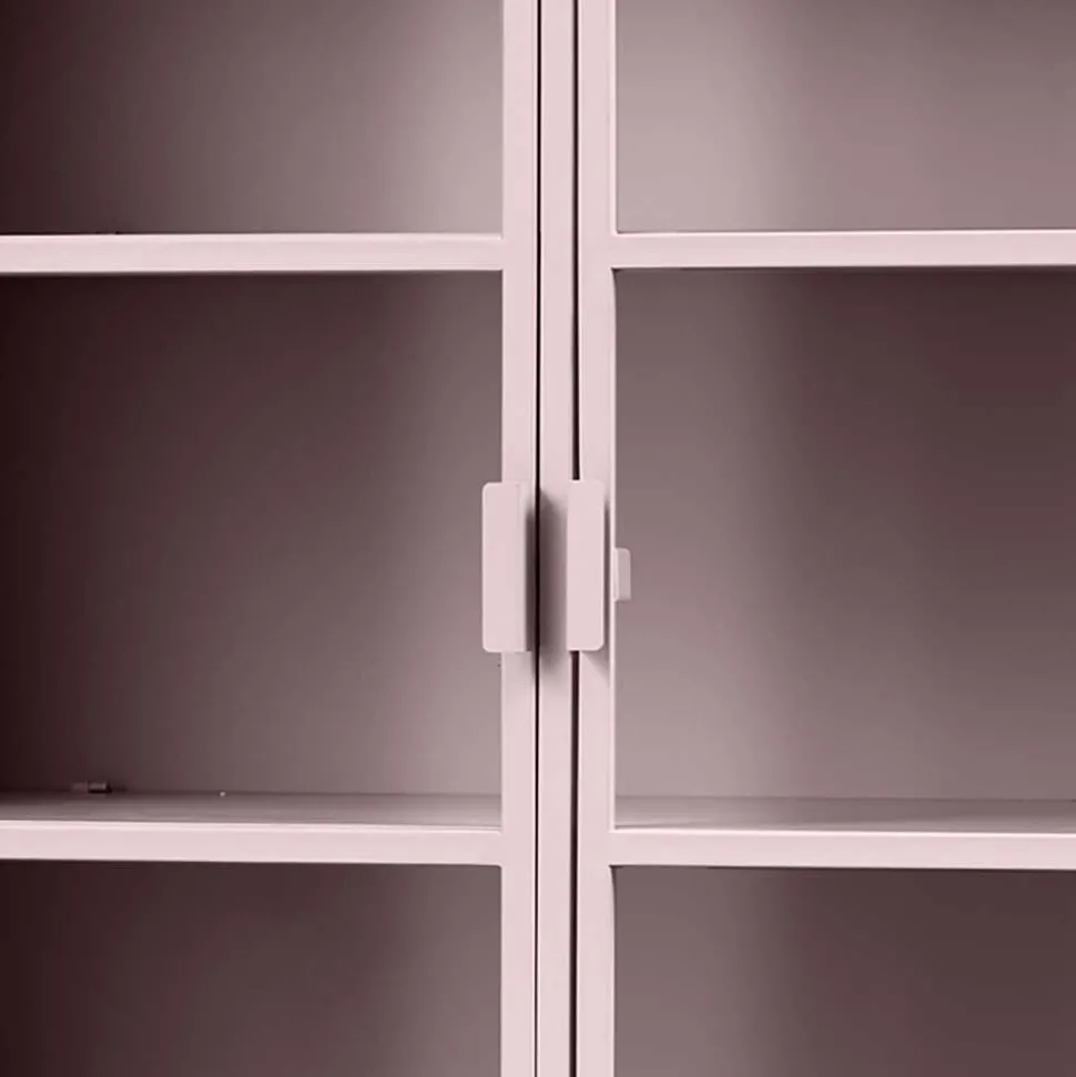 Metallvitrinenschrank in Hellrosa - Malivia