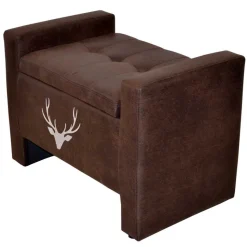 Microfaser Polsterbank mit Hirsch Kopf - Miley