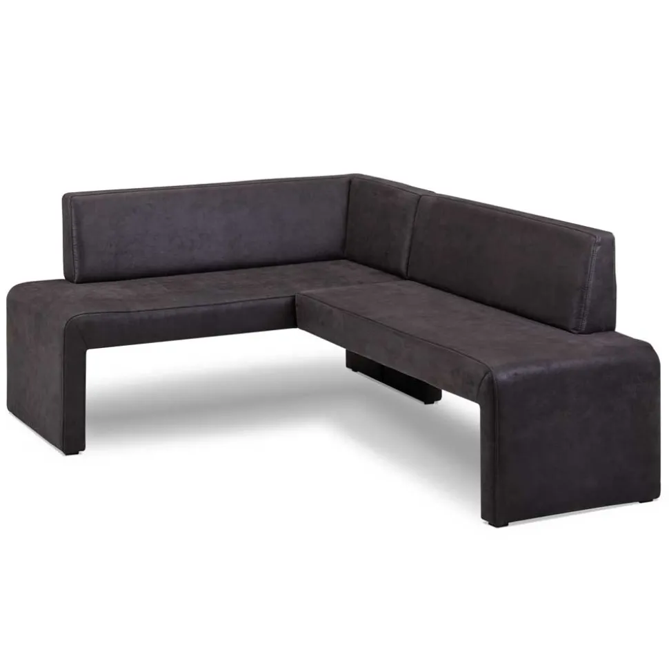 Microfaser Polstereckbank in Anthrazit - Daricca