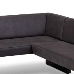 Microfaser Polstereckbank in Anthrazit - Daricca