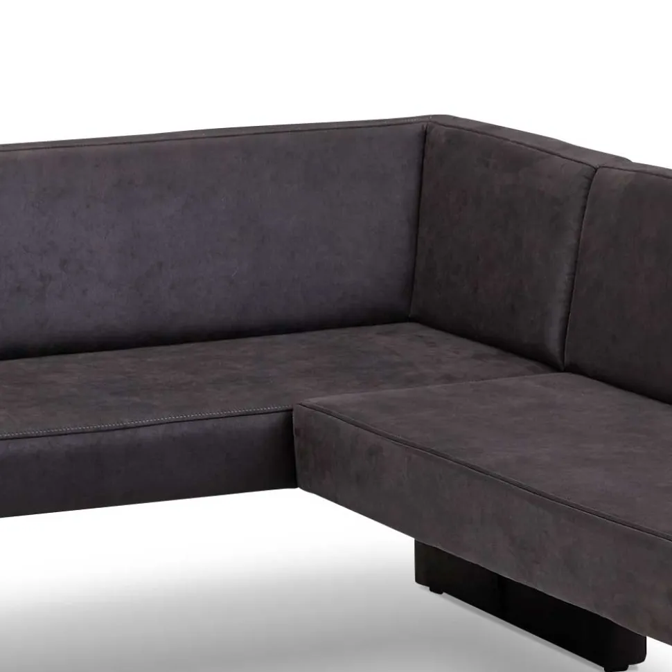 Microfaser Polstereckbank in Anthrazit - Daricca