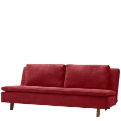 Microvelours Bettcouch in Dunkelrot - Java