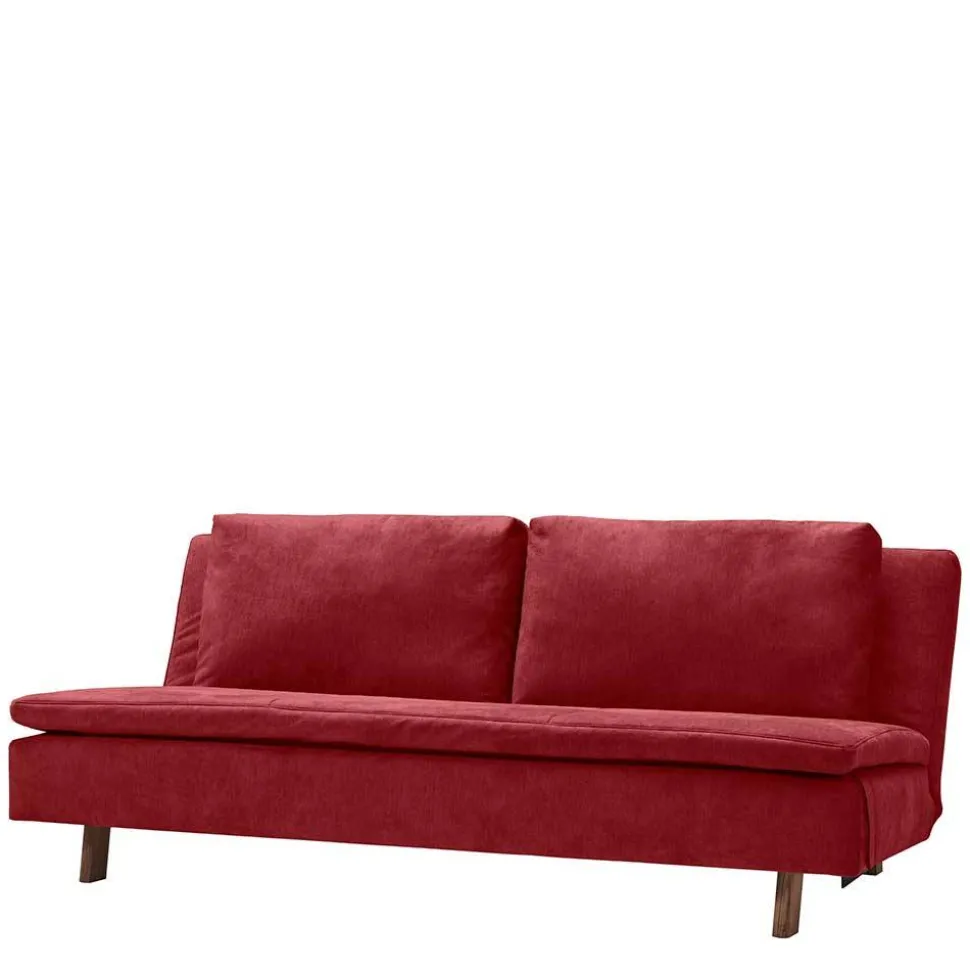 Microvelours Bettcouch in Dunkelrot - Java