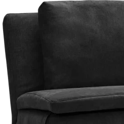 Microvelours Klappsofa in Schwarz - Ocna