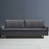 Microvelours Schlafsofa in Blaugrau - Glory