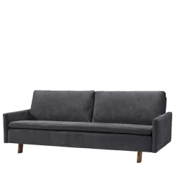 Microvelours Schlafsofa in Blaugrau - Glory