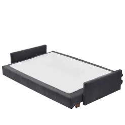 Microvelours Schlafsofa in Blaugrau - Glory