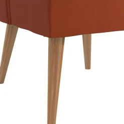 Mid Century Polstersessel in Ziegelrot und Natur - Elhan