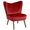Mid Century Sessel in Ziegelrot Samtvelours - Klimaca