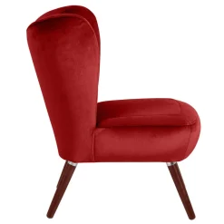 Mid Century Sessel in Ziegelrot Samtvelours - Klimaca