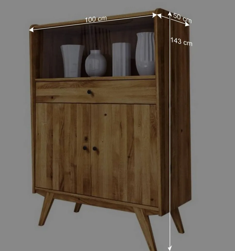 Mid Century Wildeiche Schrank geölt - Hardus I