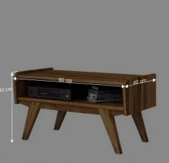 Midcentury Wildeiche TV Bank mit Fach - Hardus