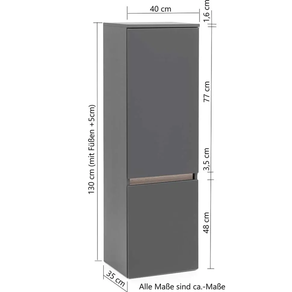 Midi Badschrank in Holzoptik Wildeiche - Drumias