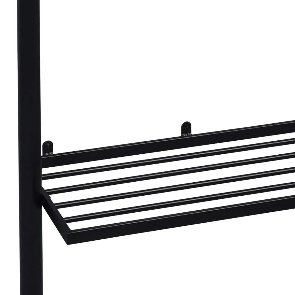 Minimalistische Garderobe in Schwarz mit Glasablage - Jenver