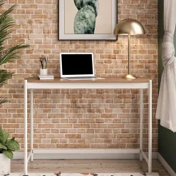 Minimalistischer Schreibtisch in Walnuss Optik - Zyreano