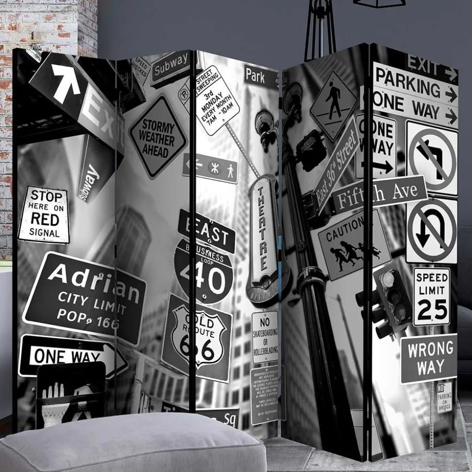 Mobile Trennwand mit New York Schilder Motiv - Aurach